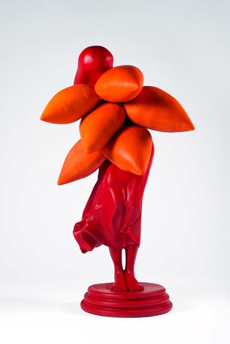 <b>Untitled (for Louise), 2013</b><br>34.5" x 18"x 20" <br>re-purposed resin lawn sculpture, plaster, and rubber.